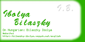 ibolya bilaszky business card